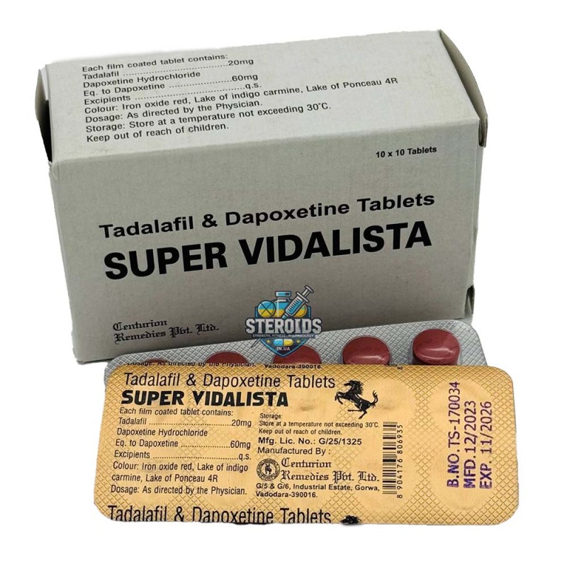 Super Vidalista (Тадалафіл 20 мг + Дапоксетин 60 мг) 10 таблеток